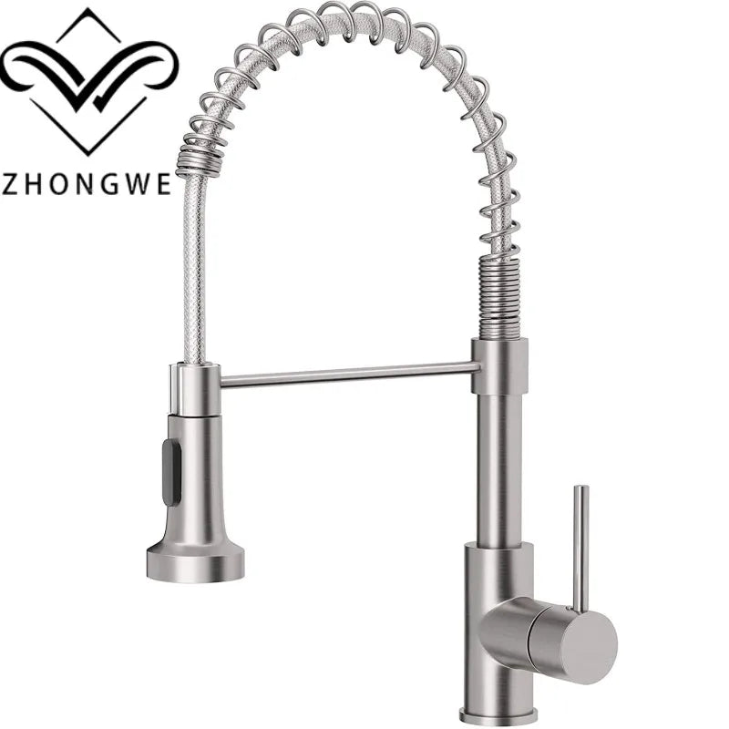 Stainless Steel Black/Gold Kitchen Sink Tap Pull Out Kitchen Faucet ...