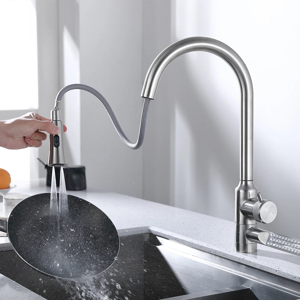 New Design Stainless Steel SS304 Sink Pull Out 720 degree rotate Rainf ...