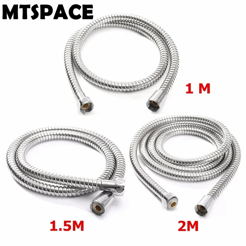 High Quality 1m/1.5m/ 2m G1/2 Inch Flexible Shower Hose Stainless Steel Chrome Bathroom Water Head Shower Head Pipe Tool