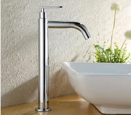 Stainless steel single cold water deck mounted bathroom sink tap faucet chrome or Nickel brushed