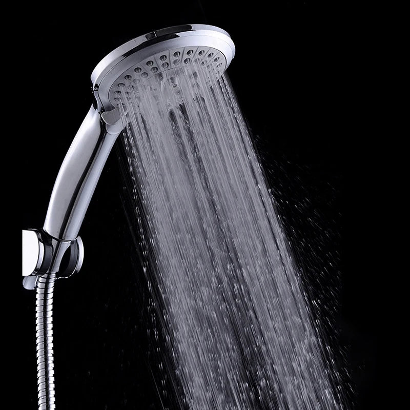 5 Function Round Rain Shower Head Set with Shower Hose Shower Holder For Bathroom Top Quality Two colors Send Randomly