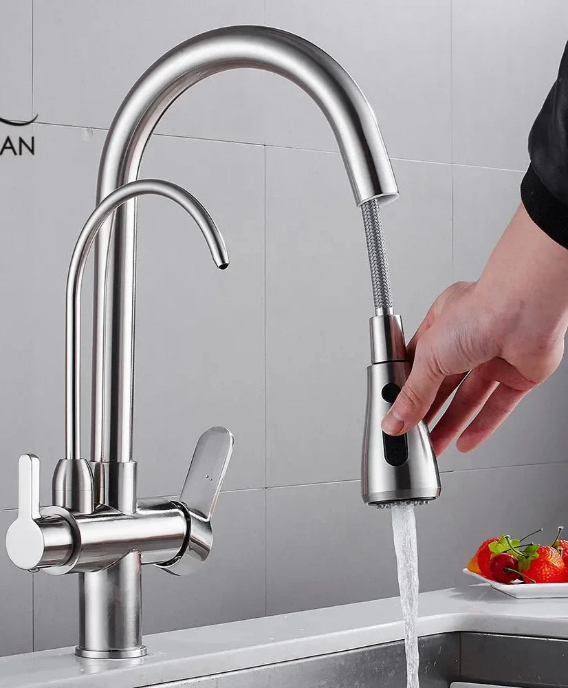 Kitchen Faucets torneira para cozinha de afundar Crane For Kitchen Water Filter Tap Three Ways Sink Mixer Kitchen Faucet WF-0195