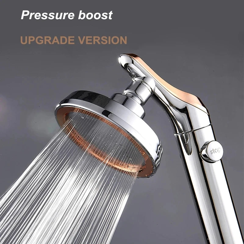 Shower Head Bathroom Rotating High Pressure Water Saving Handheld Shower Head Adjustable Stop Button Water Rain Shower Heads