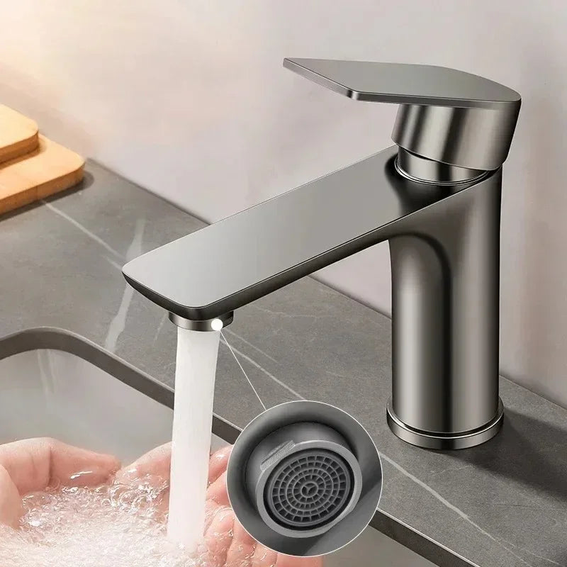 Bathroom Faucet 304 Stainless Steel Bathroom Sink Faucet Cold and Hot Water Outlet Kitchen Faucets Bathroom Accessories Tap