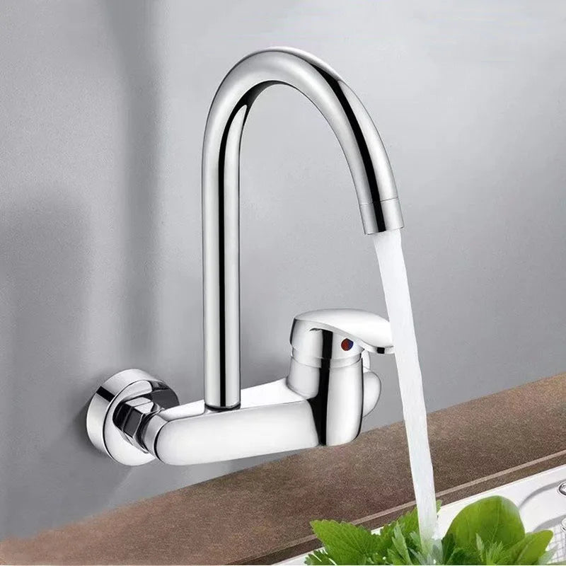 Brass Kitchen Wall Mounted Cold Hot Water Faucet Sink Mixer Balcony Washing Mop Basin Bibcock Universal Tap Plumbing Accessories