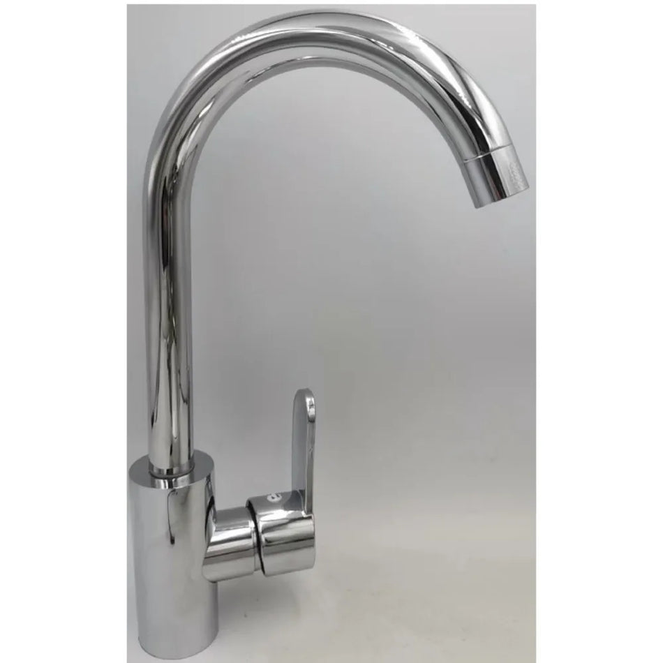 Stainless Steel Round Tee Large Bend 24-Tube Ball Core Weighted Shell Flat Tee Kitchen Basin Faucet